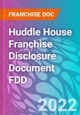 Huddle House Franchise Disclosure Document FDD- Product Image