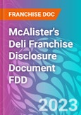 McAlister's Deli Franchise Disclosure Document FDD- Product Image