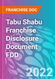 Tabu Shabu Franchise Disclosure Document FDD- Product Image