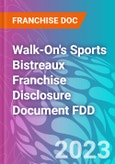Walk-On's Sports Bistreaux Franchise Disclosure Document FDD- Product Image