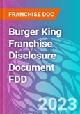 Burger King Franchise Disclosure Document FDD- Product Image