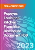 Popeyes Louisiana Kitchen Franchise Disclosure Document FDD- Product Image