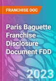 Paris Baguette Franchise Disclosure Document FDD- Product Image