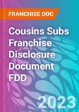 Cousins Subs Franchise Disclosure Document FDD- Product Image