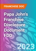 Papa John's Franchise Disclosure Document FDD- Product Image