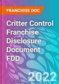 Critter Control Franchise Disclosure Document FDD- Product Image