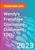 Wendy's Franchise Disclosure Document FDD- Product Image