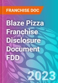 Blaze Pizza Franchise Disclosure Document FDD- Product Image