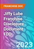 Jiffy Lube Franchise Disclosure Document FDD- Product Image