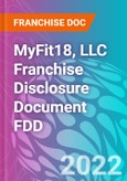 MyFit18, LLC Franchise Disclosure Document FDD- Product Image