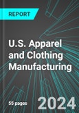 U.S. Apparel and Clothing Manufacturing: Analytics, Extensive Financial Benchmarks, Metrics and Revenue Forecasts to 2030- Product Image