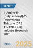 4-Amino-5-(Butylsulfonyl)-2-(Methylthio)-Thiazole (CAS 117420-87-8) Industry Research 2025: Global and Regional Market Trends 2019-2024 and Forecast to 2029- Product Image