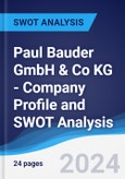 Paul Bauder GmbH & Co KG - Company Profile and SWOT Analysis- Product Image