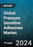 Global Pressure Sensitive Adhesives Market by Chemistry (Acrylic PSA, EVA PSA, Hybrid PSA), Technology (Hot Melt PSA, Radiation PSA, Solvent-Based PSA), Application, Vertical - Forecast 2024-2030- Product Image