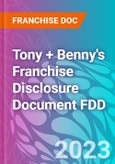 Tony + Benny's Franchise Disclosure Document FDD- Product Image