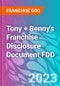 Tony + Benny's Franchise Disclosure Document FDD - Product Thumbnail Image