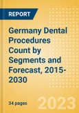 Germany Dental Procedures Count by Segments (Dental Bone Graft Substitutes, Dental Cosmetic Procedures, Prefabricated Crown and Bridge Materials Procedures, Dental Implants and Abutments Procedures and Dental Membrane Procedures) and Forecast, 2015-2030- Product Image