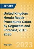 United Kingdom (UK) Hernia Repair Procedures Count by Segments (Femoral Hernia Repair Procedures, Incisional Hernia Repair Procedures, Inguinal Hernia Repair Procedures, Other Hernia Repair Procedures and Umbilical Hernia Repair Procedures) and Forecast, 2015-2030- Product Image