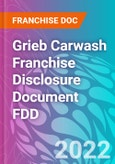 Grieb Carwash Franchise Disclosure Document FDD- Product Image