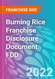 Burning Rice Franchise Disclosure Document FDD- Product Image