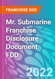 Mr. Submarine Franchise Disclosure Document FDD- Product Image