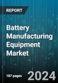 Battery Manufacturing Equipment Market by Product, Battery Type, Equipment Type, Application - Global Forecast 2025-2030- Product Image