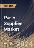 Party Supplies Market Size, Share & Trends Analysis Report By Application, By Distribution Channel (Supermarket & Hypermarket, Specialized Stores, Convenience Stores, E-commerce, and Others), By Product Type, By Regional Outlook and Forecast, 2023 - 2030- Product Image