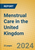 Menstrual Care in the United Kingdom- Product Image