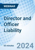Director and Officer Liability - Webinar (Recorded)- Product Image