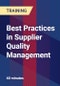 Best Practices in Supplier Quality Management - Product Thumbnail Image