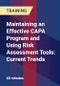 Maintaining an Effective CAPA Program and Using Risk Assessment Tools: Current Trends - Product Thumbnail Image