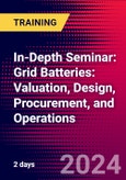 In-Depth Seminar: Grid Batteries: Valuation, Design, Procurement, and Operations (Houston, United States - December 10-11, 2024)- Product Image