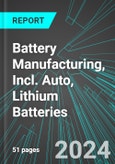 Battery Manufacturing (Primary), Incl. Auto (Car, EV), Lithium Batteries (U.S.): Analytics, Extensive Financial Benchmarks, Metrics and Revenue Forecasts to 2030- Product Image