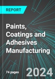 Paints, Coatings and Adhesives (Glues) Manufacturing (U.S.): Analytics, Extensive Financial Benchmarks, Metrics and Revenue Forecasts to 2030- Product Image