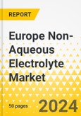 Europe Non-Aqueous Electrolyte Market: Focus on Application, End-Use Industry, Type, and Country - Analysis and Forecast, 2023-2032- Product Image