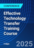 Effective Technology Transfer Training Course (ONLINE EVENT: October 6-7, 2025)- Product Image