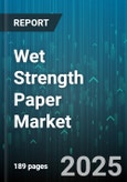 Wet Strength Paper Market by Product Type (Blend Wet Strength Paper, Kraft Paper), Adhesive Type (Hot Melt Adhesives, Solvent-Based Adhesives, Water-Based Adhesives), Manufacturing Process, Usage Type, Product Form, Distribution Channel, End-User - Global Forecast 2025-2030- Product Image